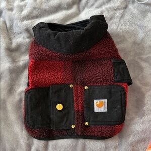 Carhartt dog chore coat. Oxblood plaid. Size S.